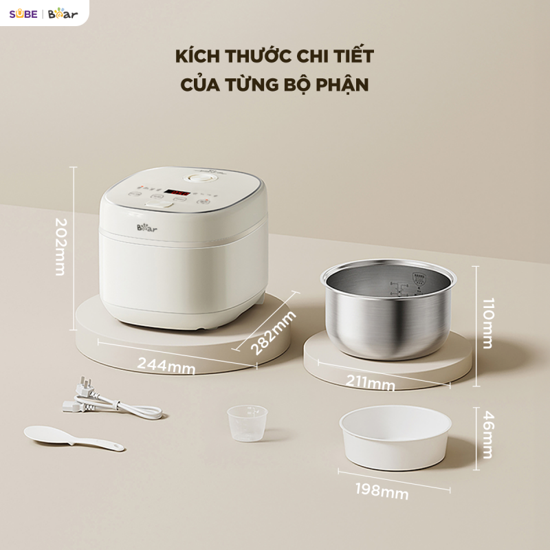 [SALE 20/10] Nồi cơm điện Bear 1.2L RC-5H30O12